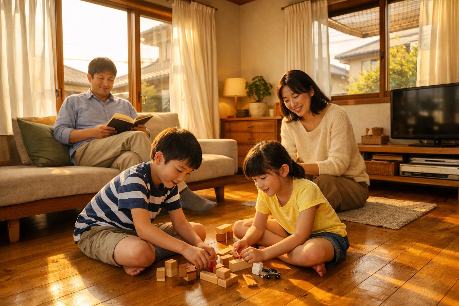 リフォーム後の明るいリビング